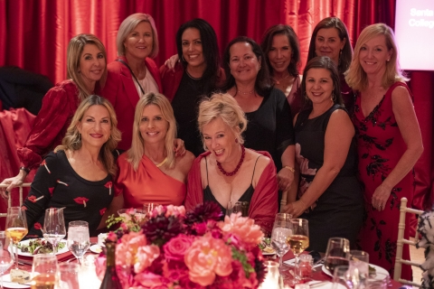 Images of women at the Red Feather Ball